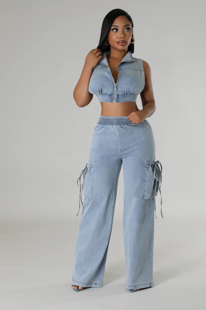 Denim two piece