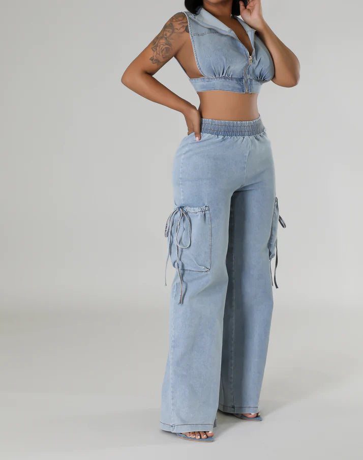 Denim two piece