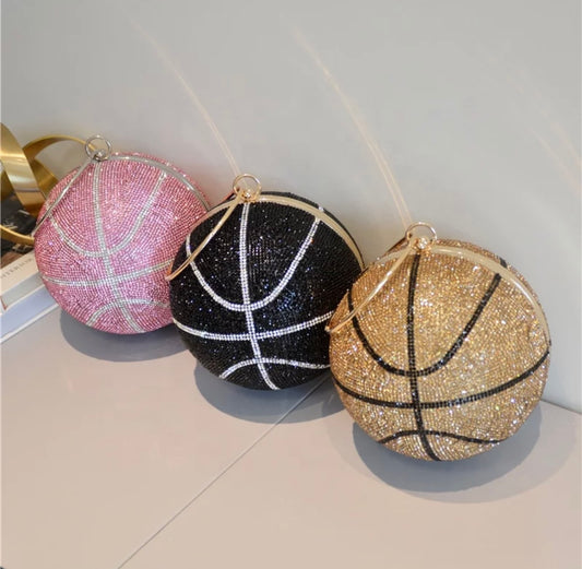 Basketball rhinestone purse