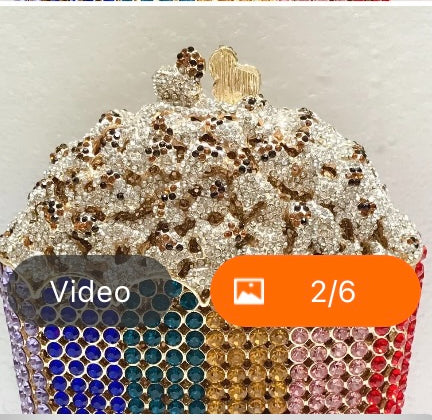 Rainbow popcorn clutch bag