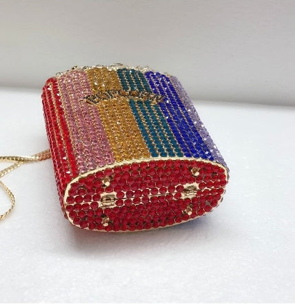 Rainbow popcorn clutch bag