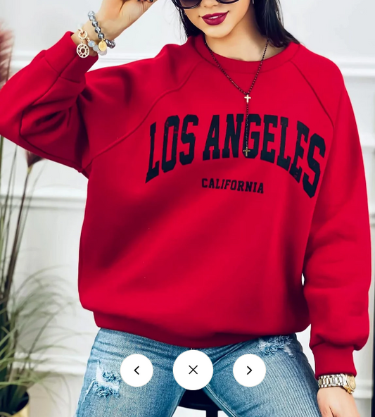Over-sized 'LA California' Printed Jumper Sweatshirt