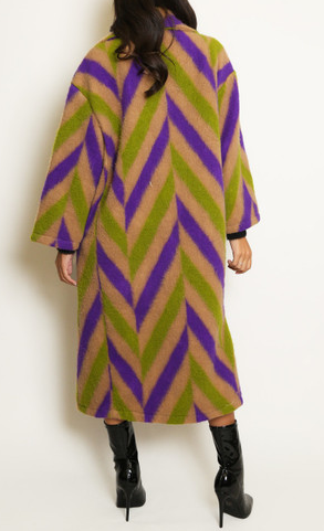 Chevron Wool Longline Coat