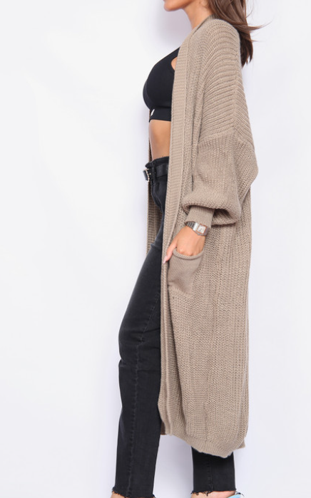 Over-sized Long Knitted Cardigan