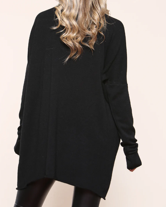 Polo neck wrap jumper