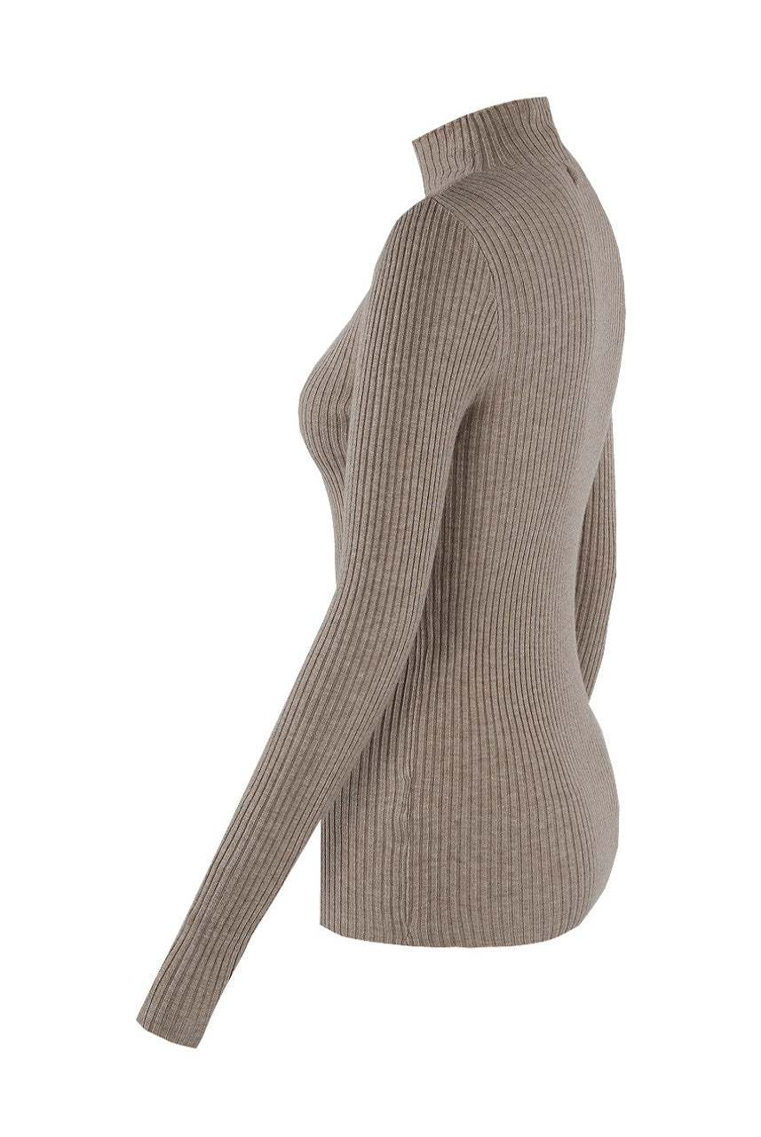 MOCK NECK RIBBED JUMPER