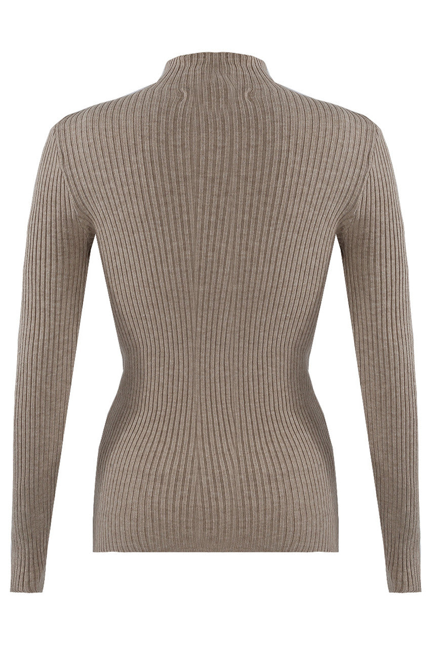 MOCK NECK RIBBED JUMPER