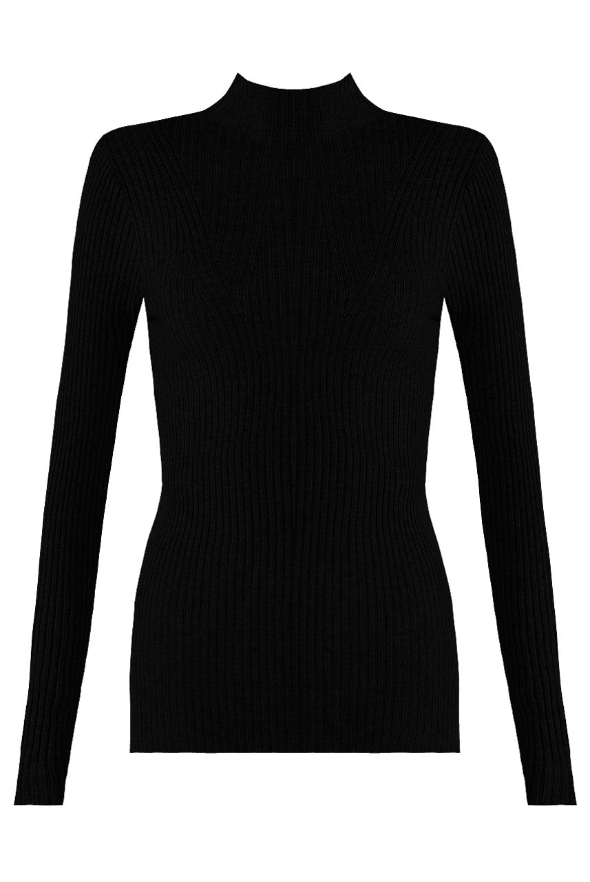 MOCK NECK RIBBED JUMPER