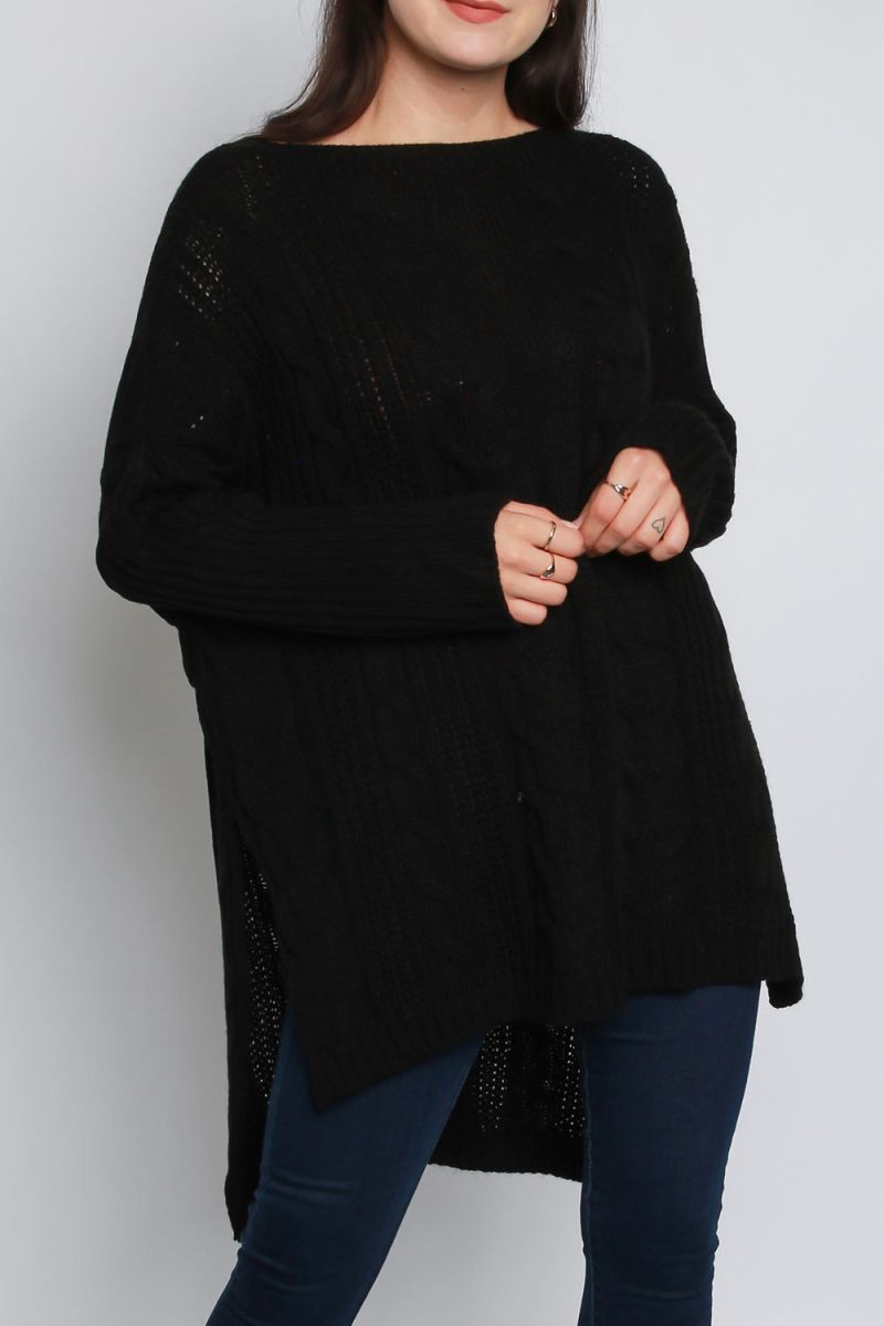 High Low Oversized Longline Knitted Jumper