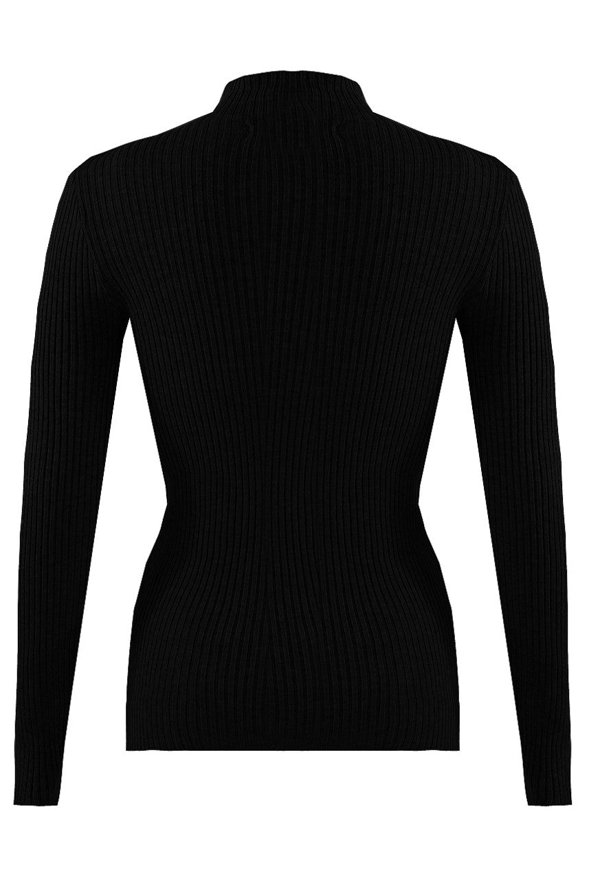 MOCK NECK RIBBED JUMPER