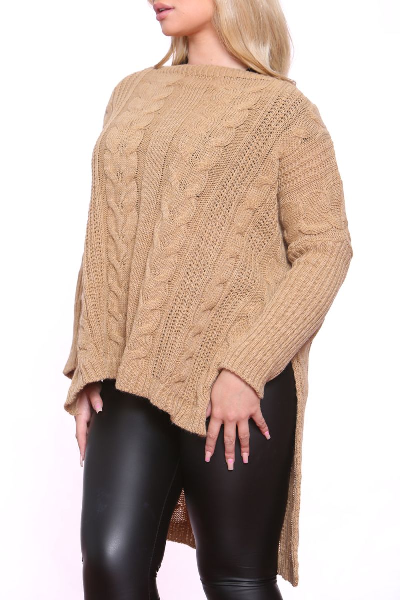 High Low Oversized Longline Knitted Jumper