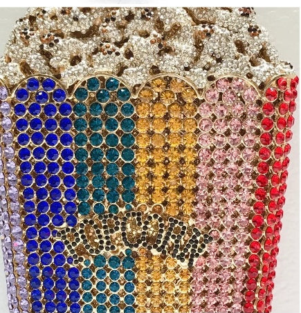 Rainbow popcorn clutch bag