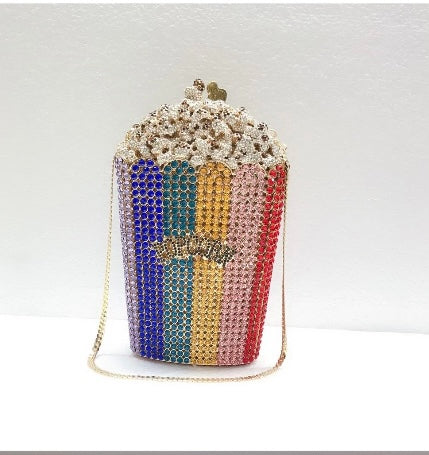 Rainbow popcorn clutch bag