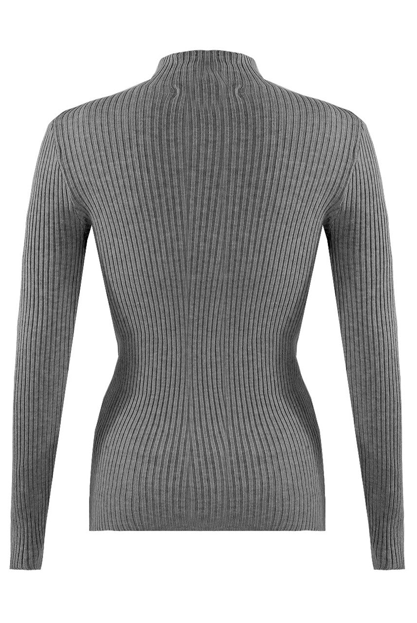 MOCK NECK RIBBED JUMPER