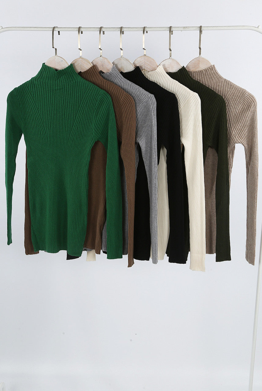 MOCK NECK RIBBED JUMPER