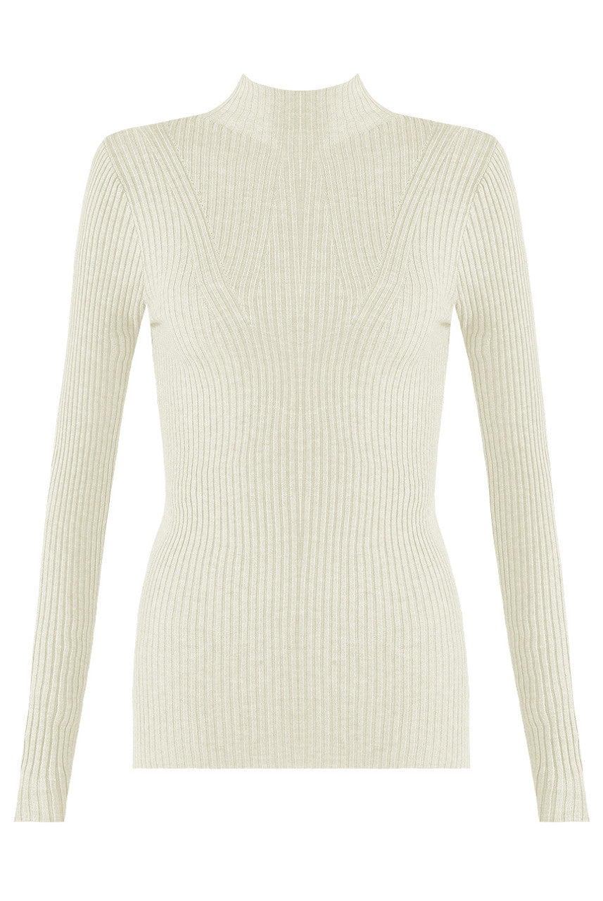 MOCK NECK RIBBED JUMPER